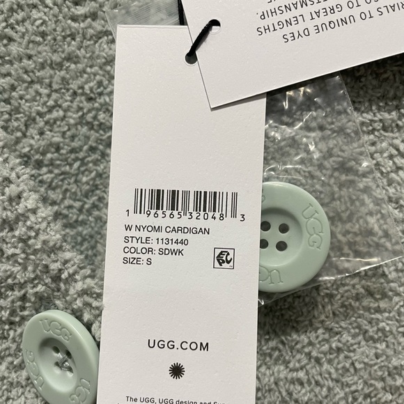 UGG Nyomi Comfy Light Green Button-Up Cardigan Sweater - Picture 4 of 5